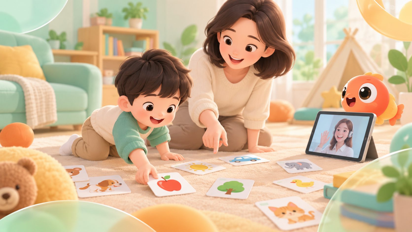 幼儿童英语闪卡互动游戏有哪些:家长和孩子玩找卡片游戏
