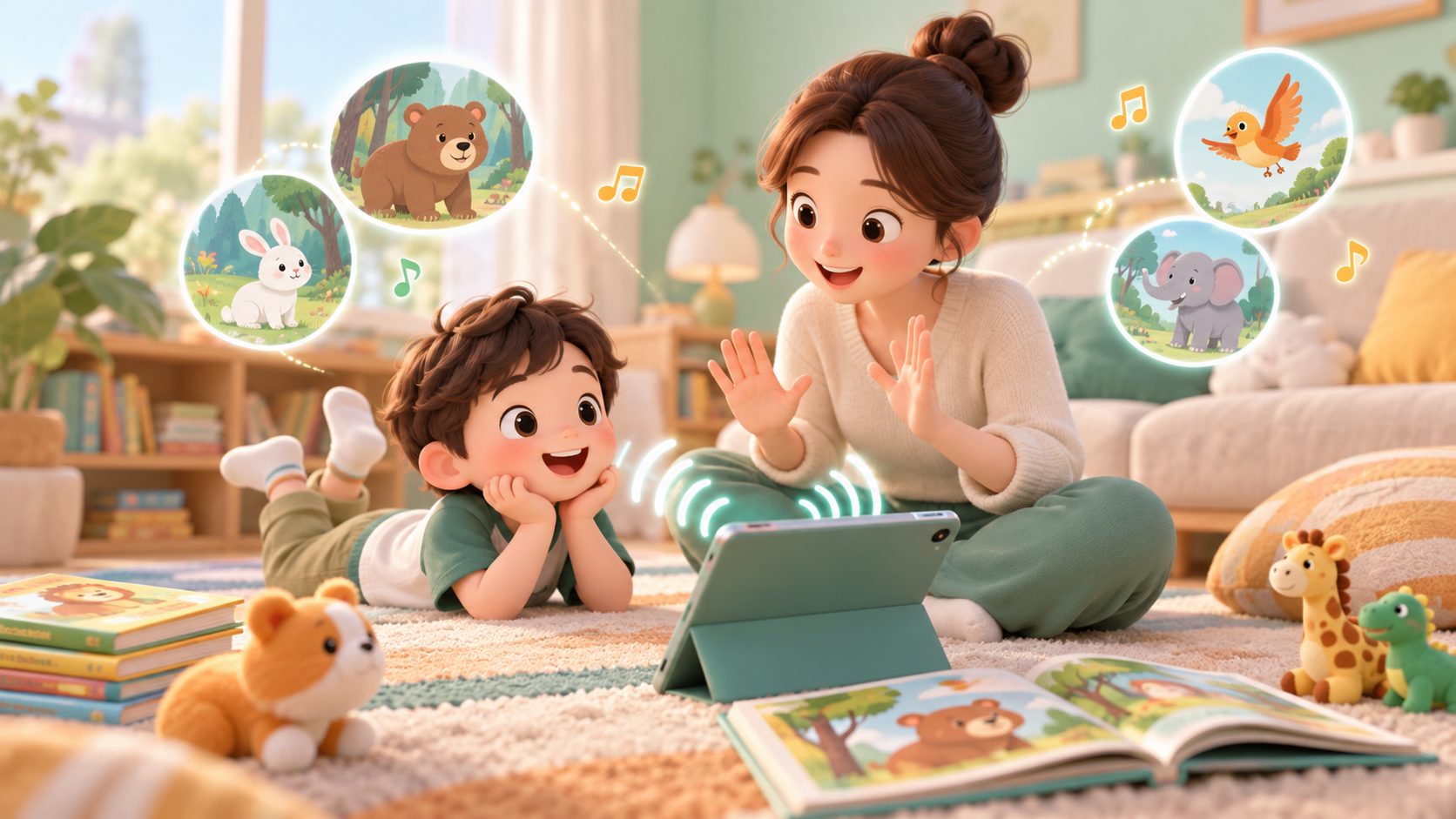 家长借助绘本音频带孩子玩的英语游戏