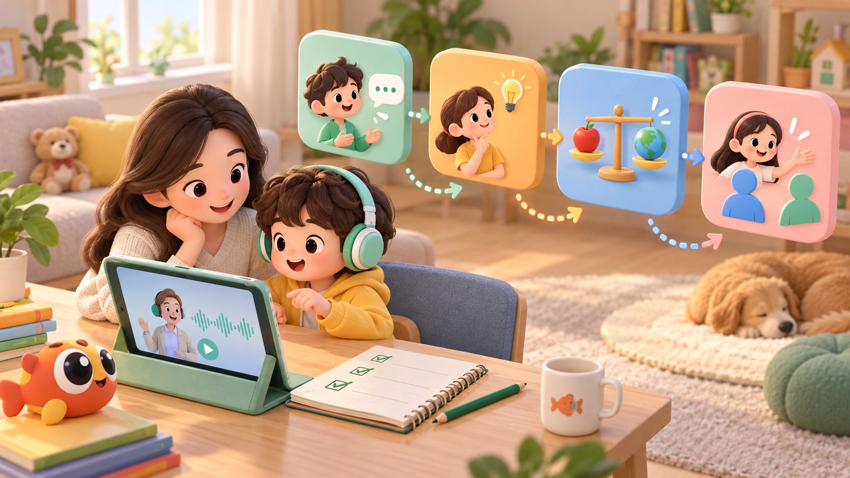 家庭回听录音时使用的接话、理由、比较和邀请四项检查表