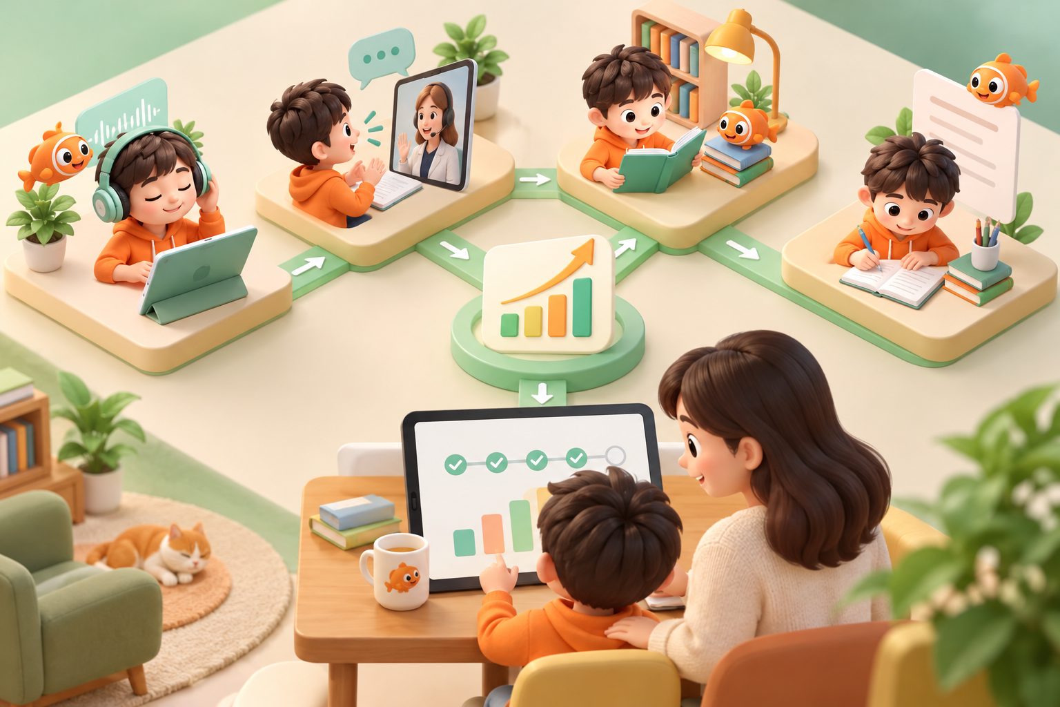 小学生PET听说读写打卡进度怎么跟执行框架图
