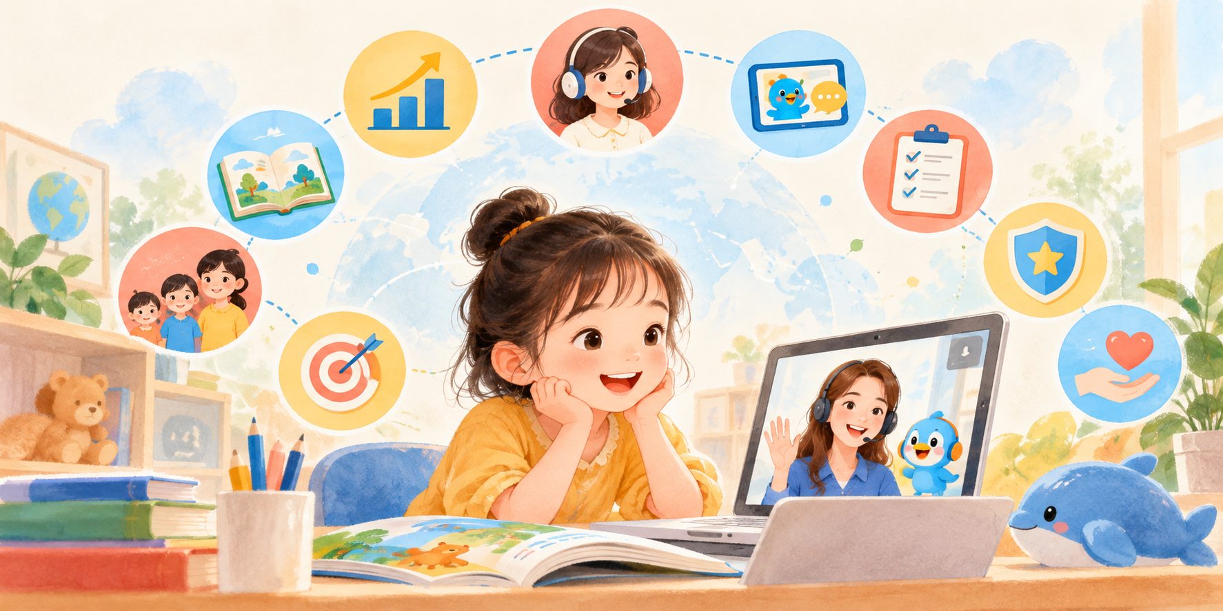 少儿英语网课十佳排名评估维度示意图