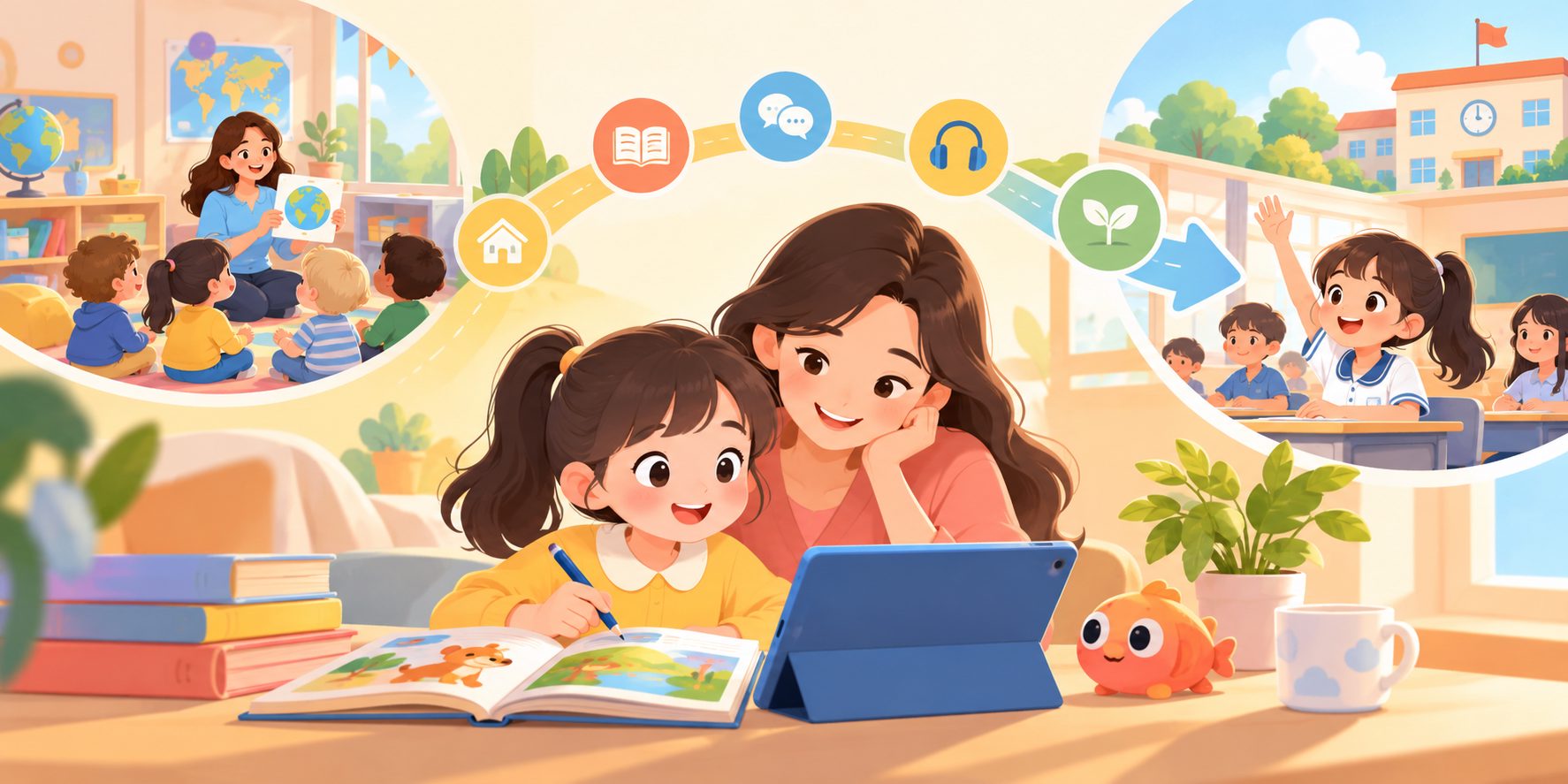 国际幼儿园转公立小学英语衔接的家庭学习路线图