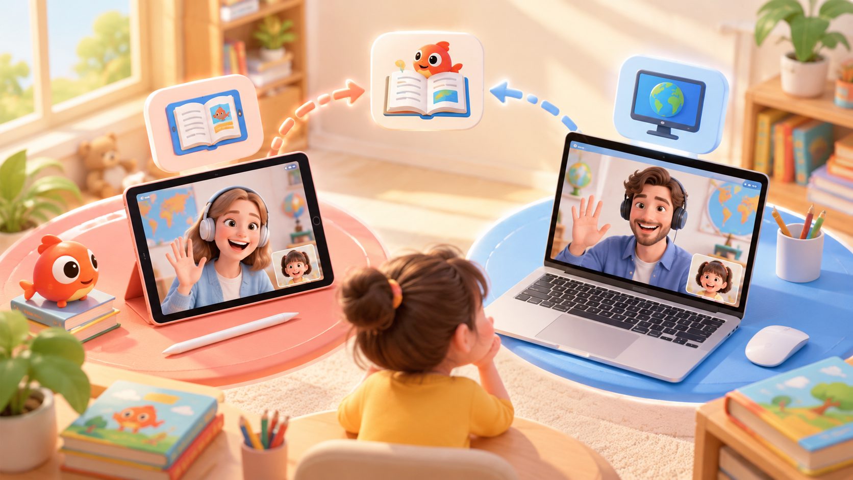 外教课用iPad还是电脑好,孩子在家进行真人英语课堂