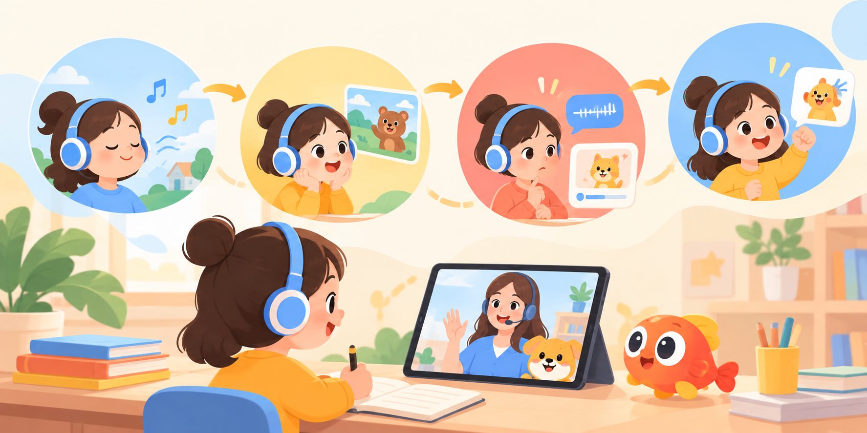 英语精听先泛听还是先精听的少儿听力训练流程图